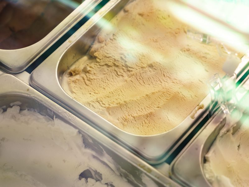 Fresh fruits ice cream